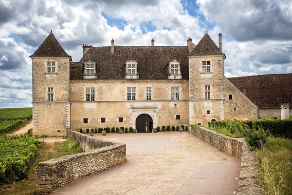 Château du Clos de Vougeot surrounded by vineyards in Burgundy