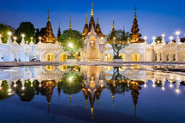 Chiang Mai temple illuminated at night